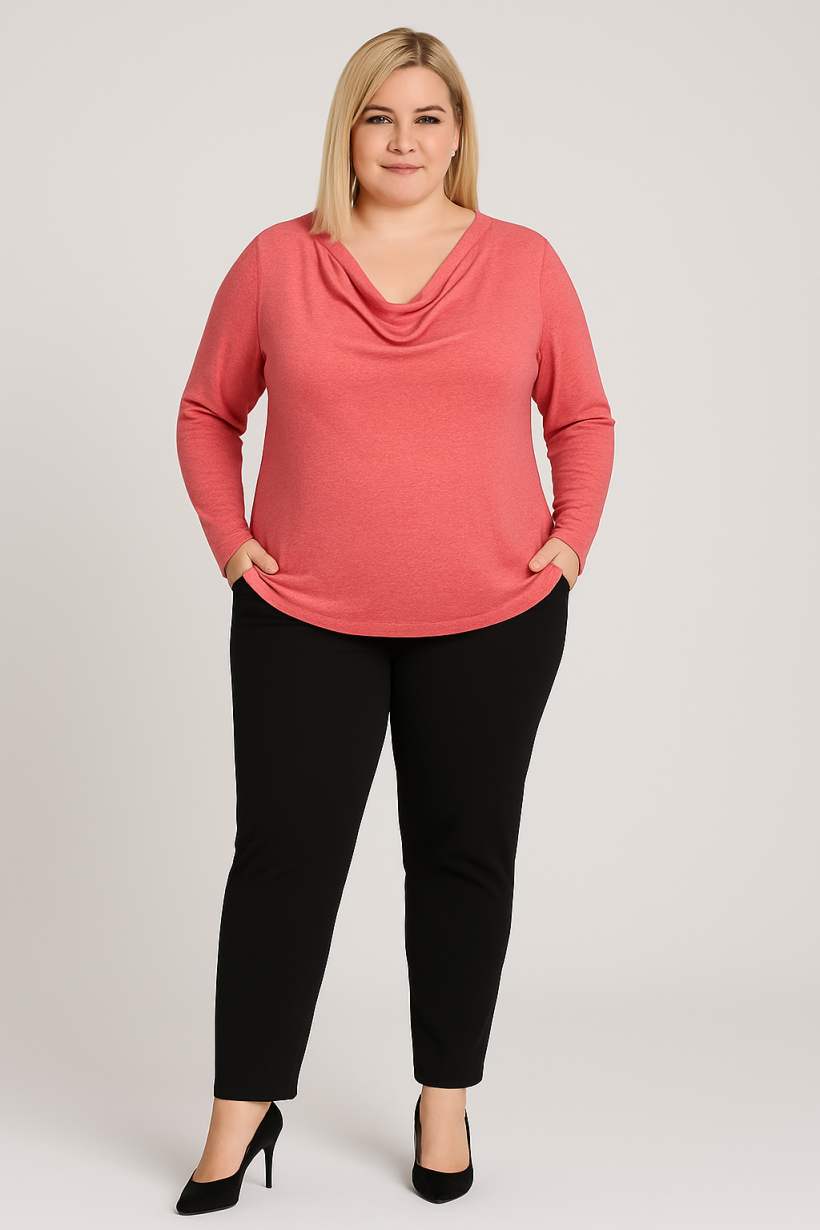 Bluzka dekolt fala Plus Size - KOLORY