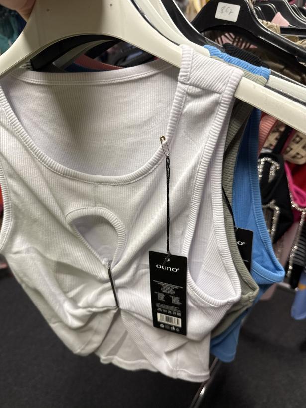 Top z klamrą bawełniany prążek 