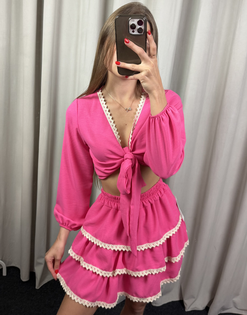 Komplet falbany bluzka + spódniczka/spodenki