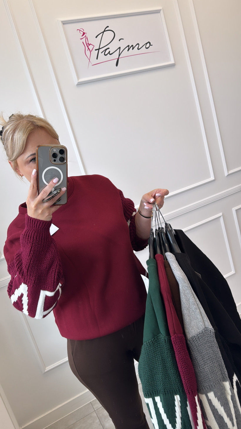 Bluza love dzianinowe rękawy 13348