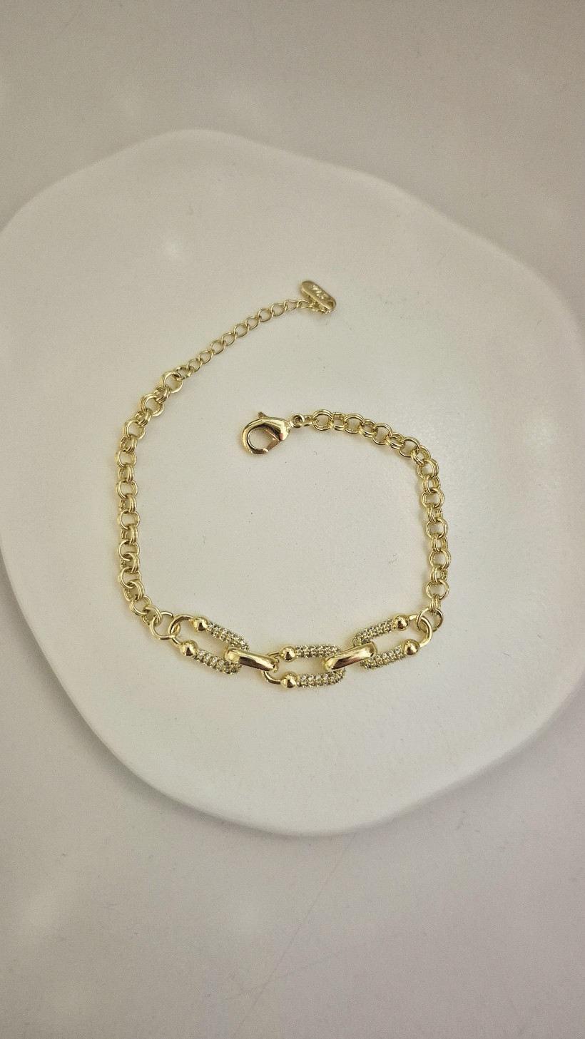 Bransoletka z 3 elementami na styl Tiffi 14 k