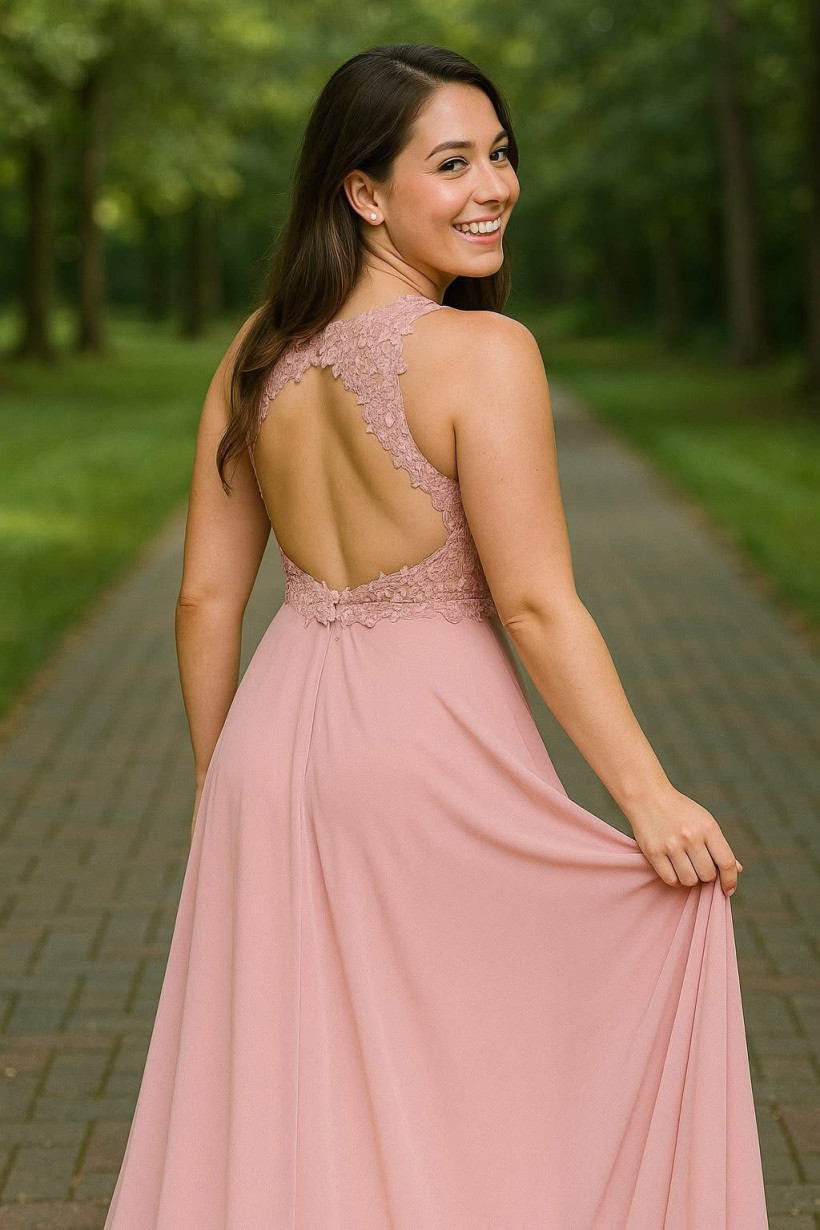 VESTIDO RENDA E PÉROLAS