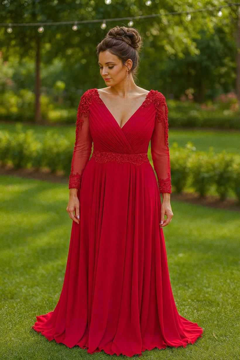 VESTIDO DECOTE V PLISSADO