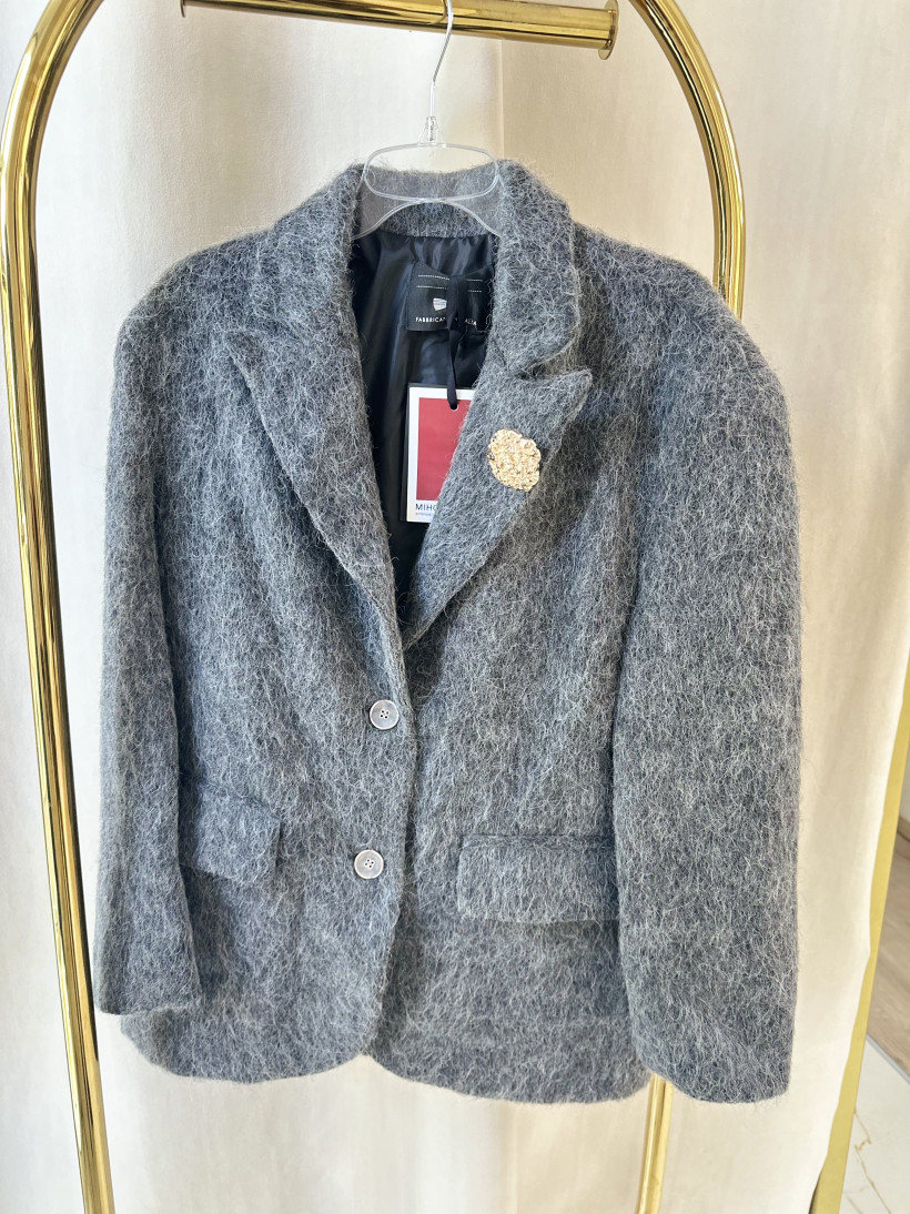 MIHOS ŻAKIETO-PŁASZCZ FILC SZARA