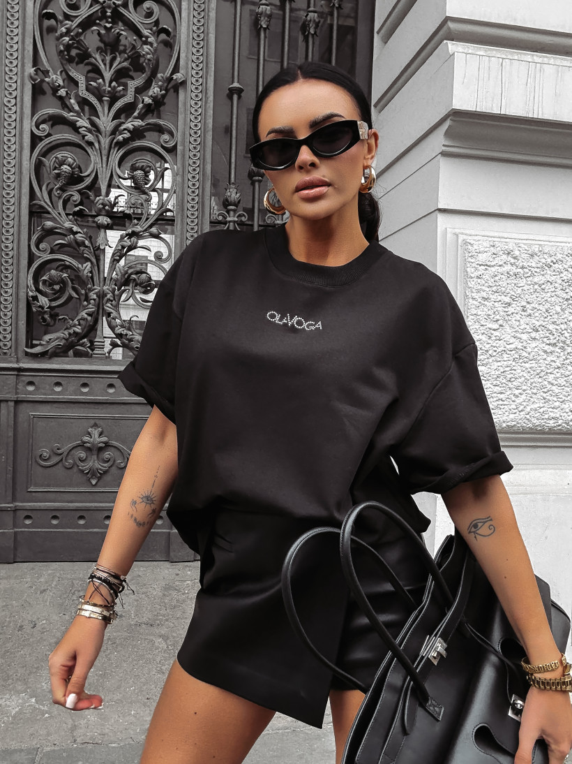 T-shirt damski OLAVOGA SIGAR 2025 czarny