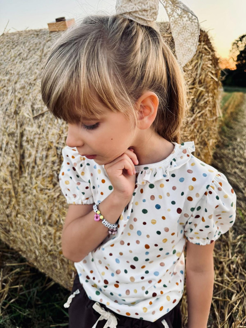 BLUZKA KROPKI DZIEWCZYNKA MAKBA 