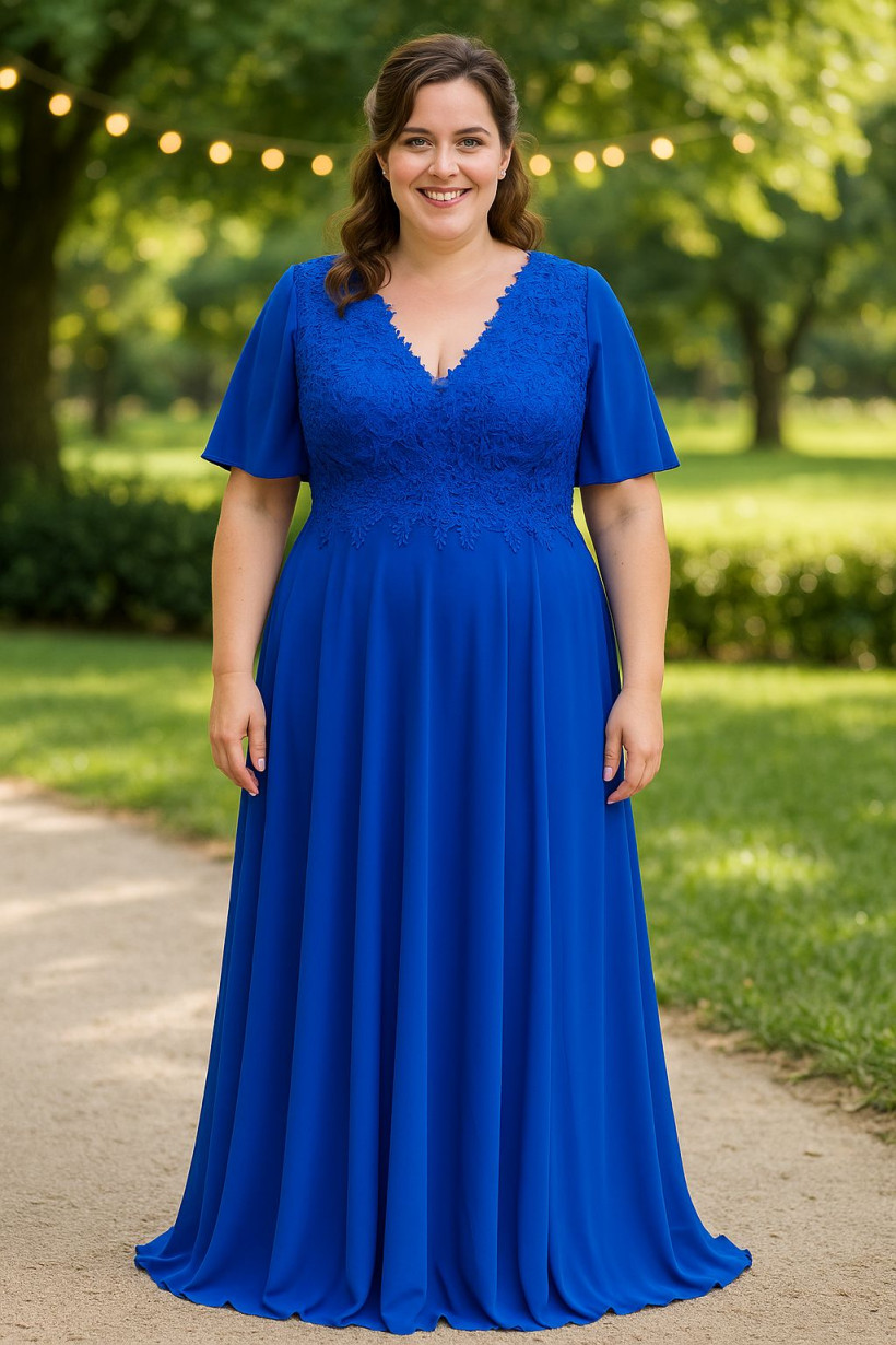 VESTIDO RENDA E MANGAS FLUIDAS