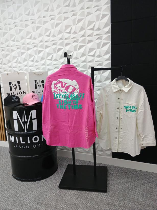 Koszula jeans róż podarcia WYPRZEDAŻ