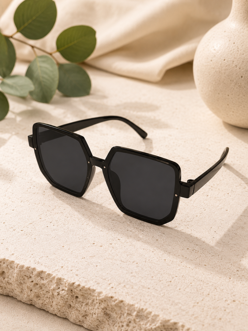 OKULARY PRZECIWSŁONECZNE DAMSKIE W STYLU VINTAGE | CZARNE | MODNE