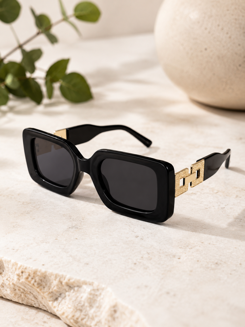 OKULARY PRZECIWSŁONECZNE DAMSKIE CZARNE | ELEGANCKIE | MODNE | PREMIUM