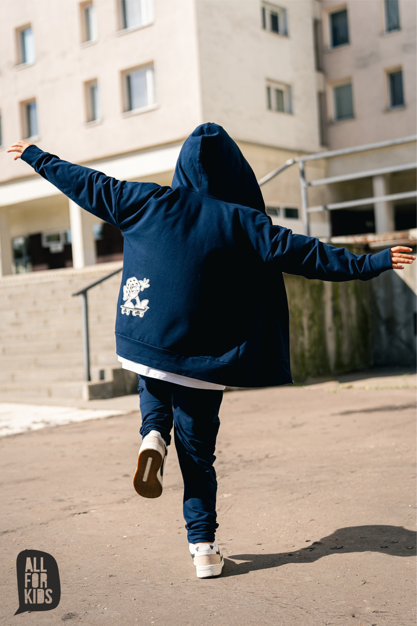 GRANATOWA ROZPINANA BLUZA Z KAPTUREM AFK 