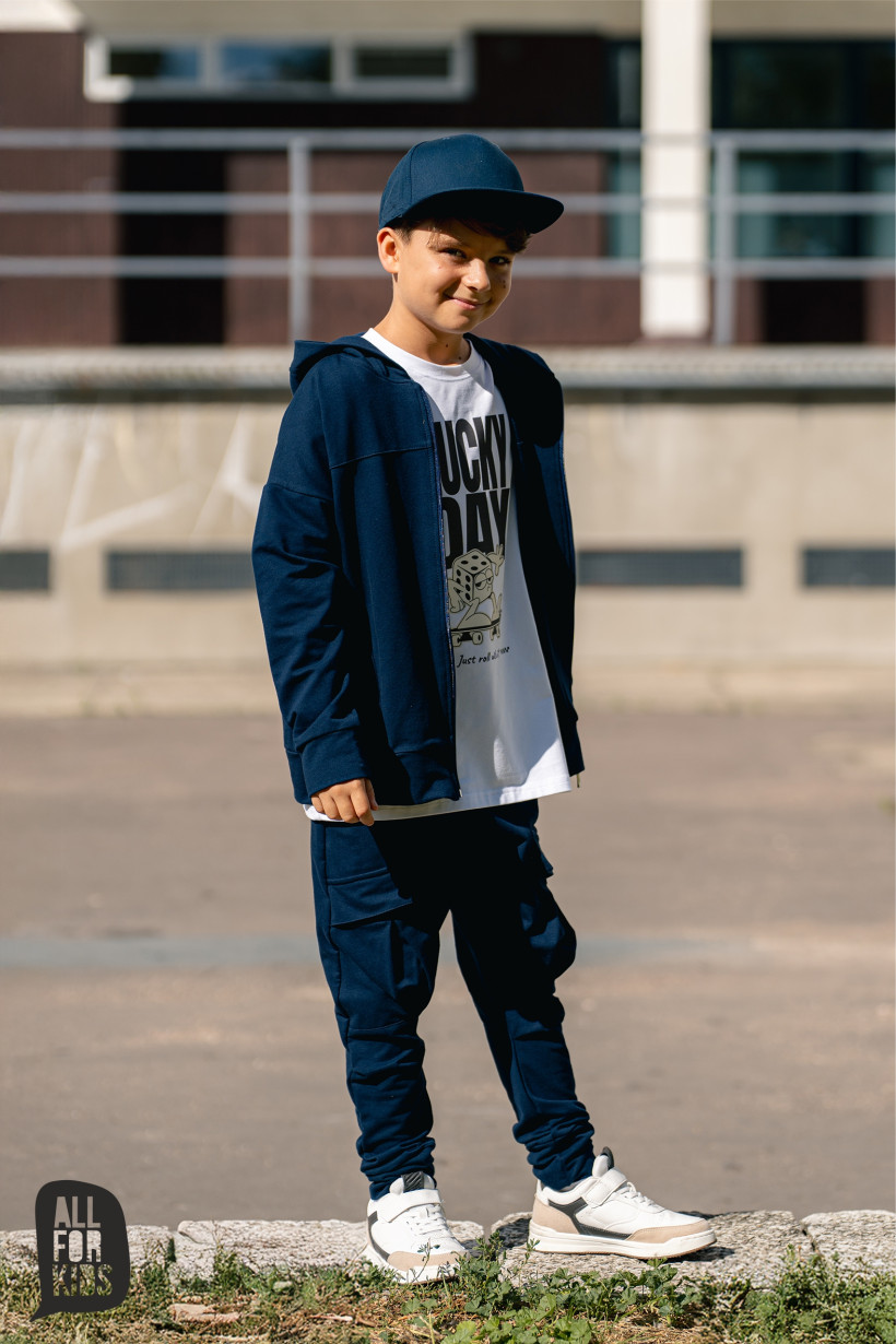 GRANATOWE SPODNIE Z KIESZENIAMI AFK