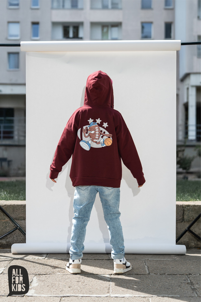 BORDOWA ROZPINANA BLUZA Z KAPTUREM AFK