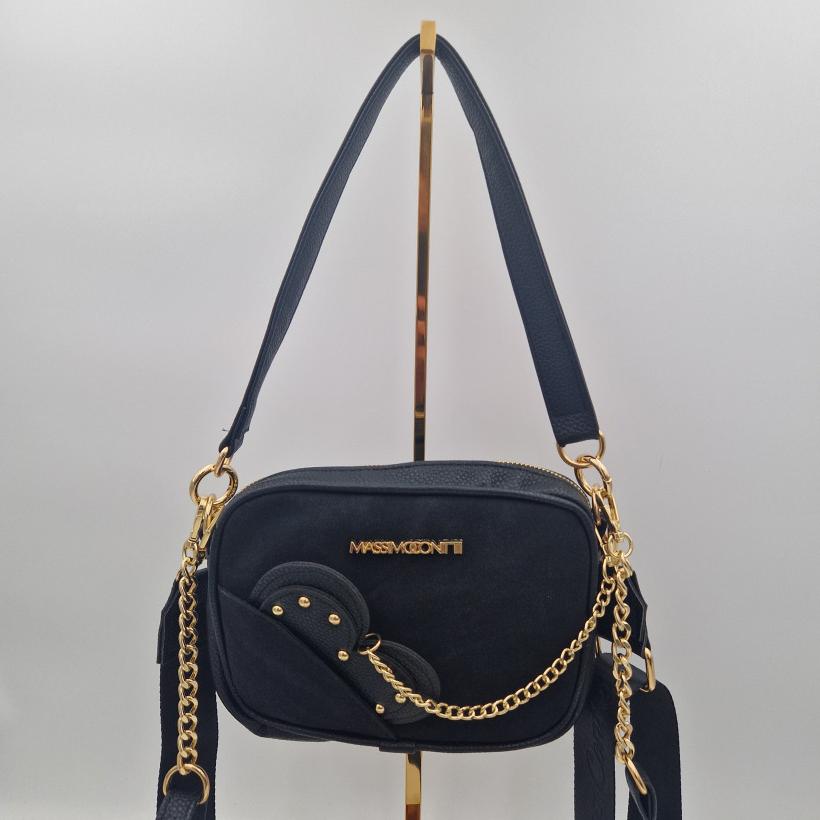 MASSIMO CONTTI MAŁA RAPORTÓWKA EKO SKÓRA CZARNY