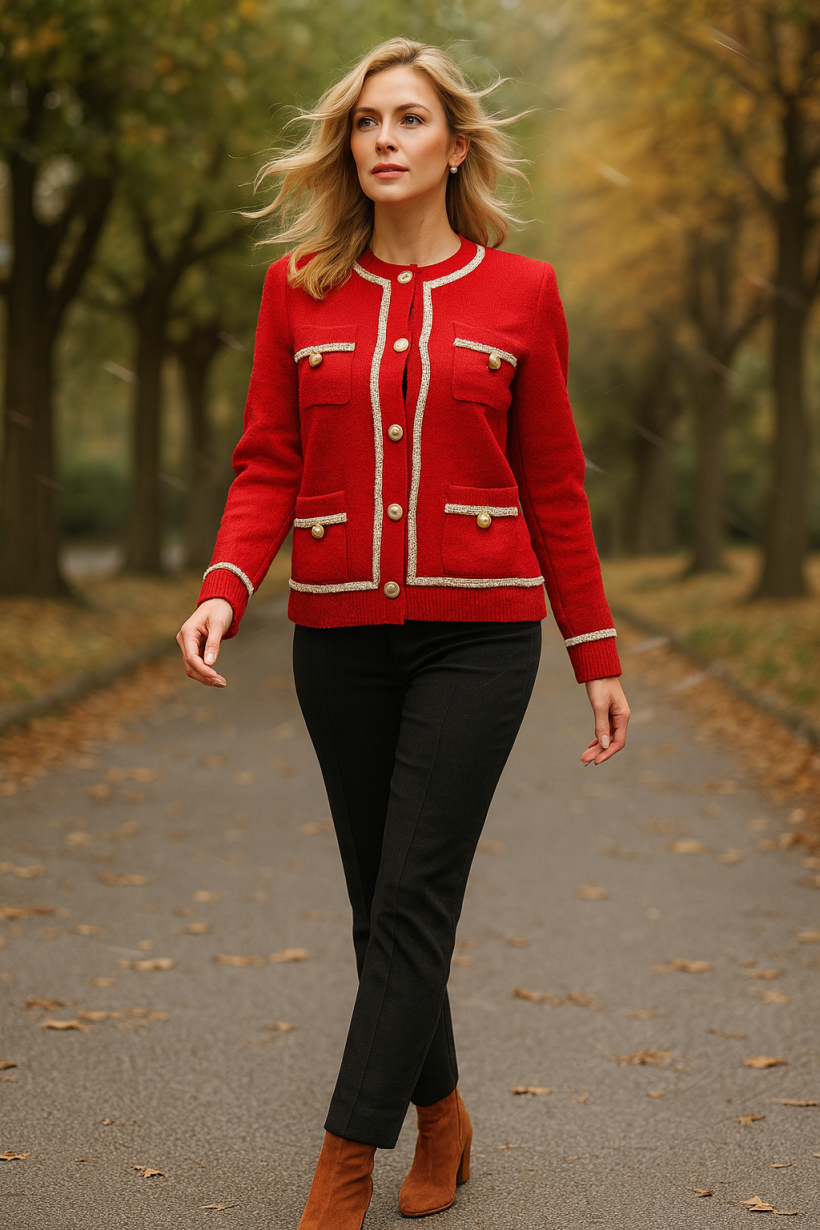 CASACO MOLDURA DOURADA