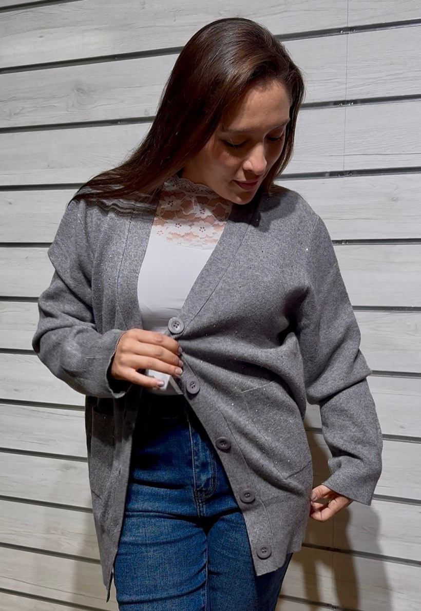 CASACO C/ APLIQUES BRILHANTES