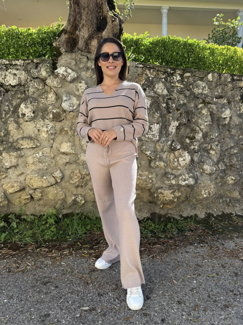 CONJ. PANTALONA MALHA C/ RISCAS