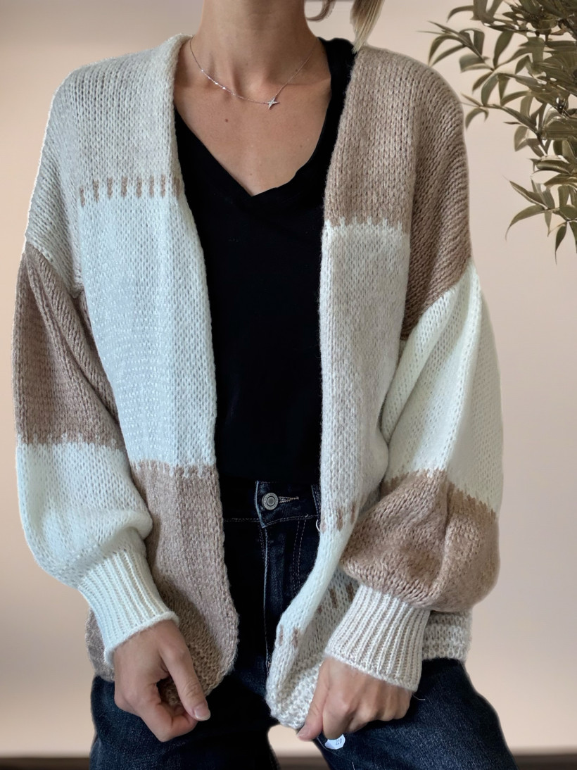 GILET CHARLOTTE BEIGE TU 36 AU 46