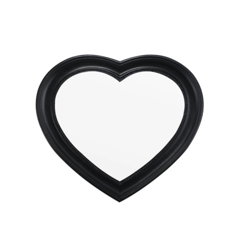 lustro serce w czarnej ramie 