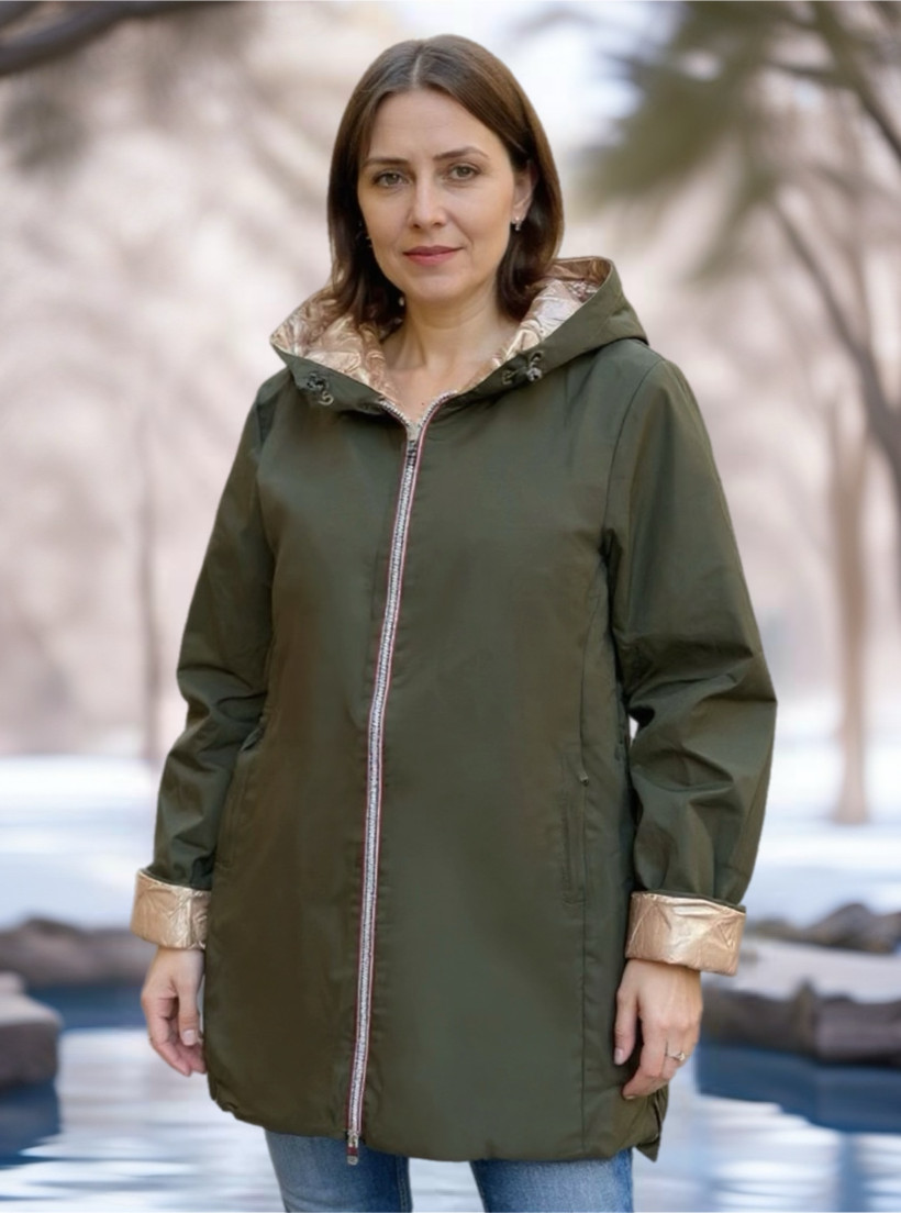 PARKA LONG REVERSIBLE KAKI
