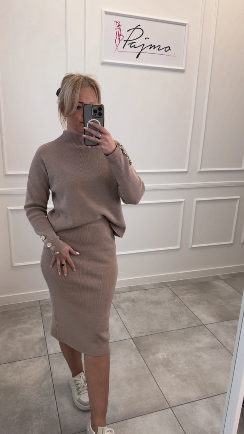 Komplet prążek ze spódnicą 13373