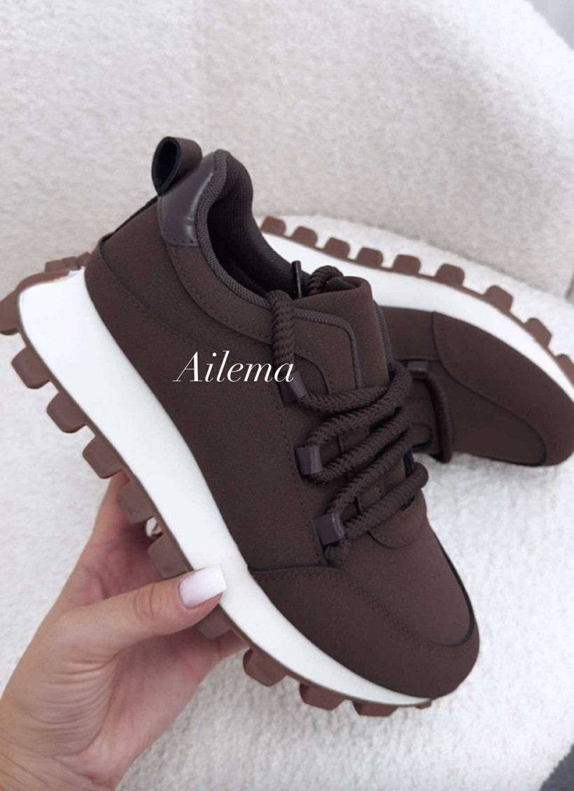 Buty sportowe 24898 czekoladaowe