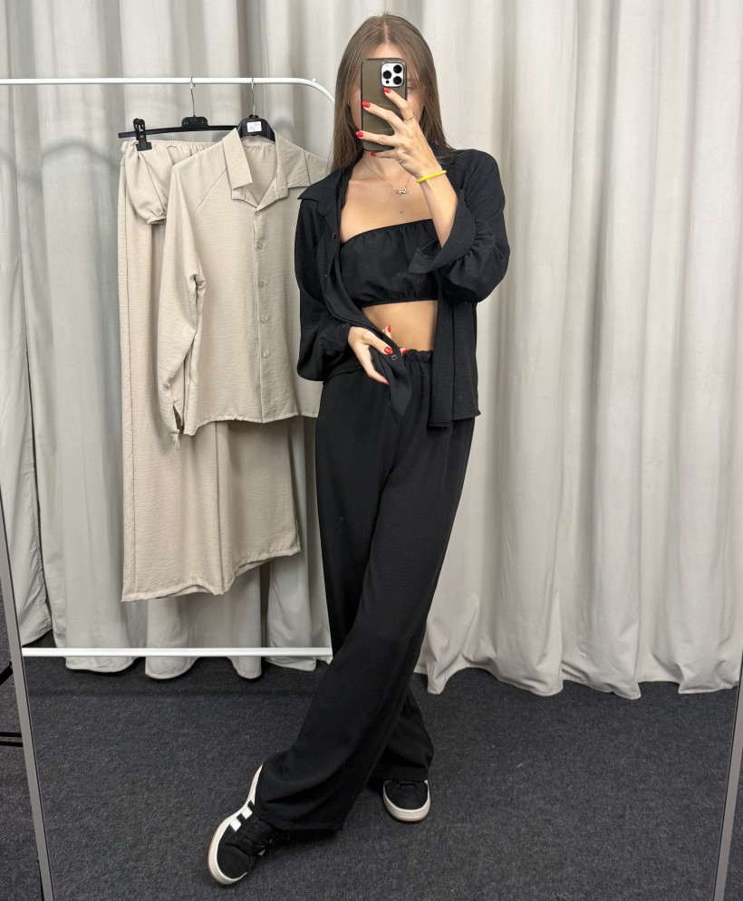 Komplet 3cz. koszula + top + spodnie