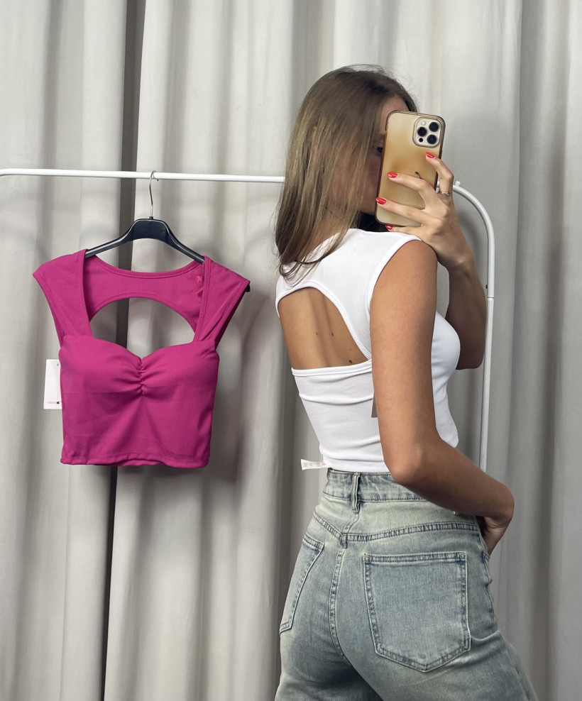 Top usztywniane miseczki z marszczeniem