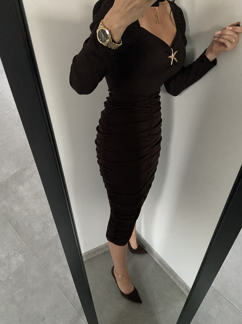 Spódnica 921 sprężynka - maxi, push-up z marszczeniem