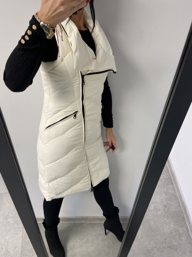 Kamizelka 2002 maksi, suwak na skos