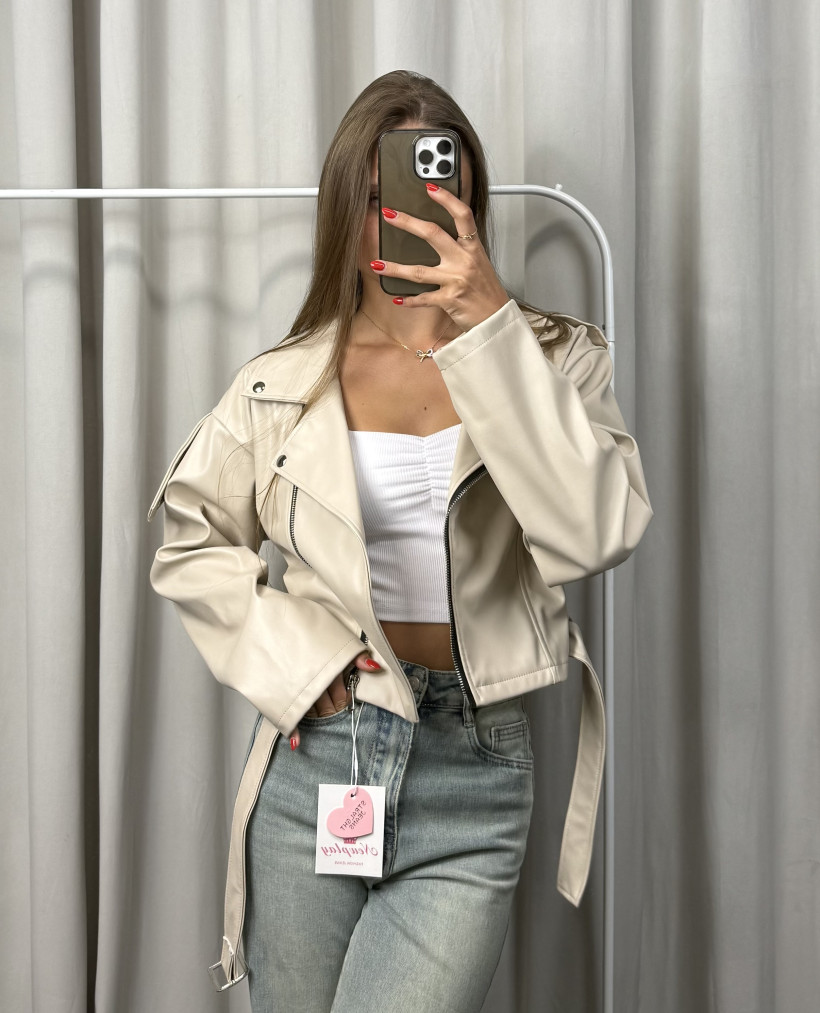 Kurtka beżowa ramoneska