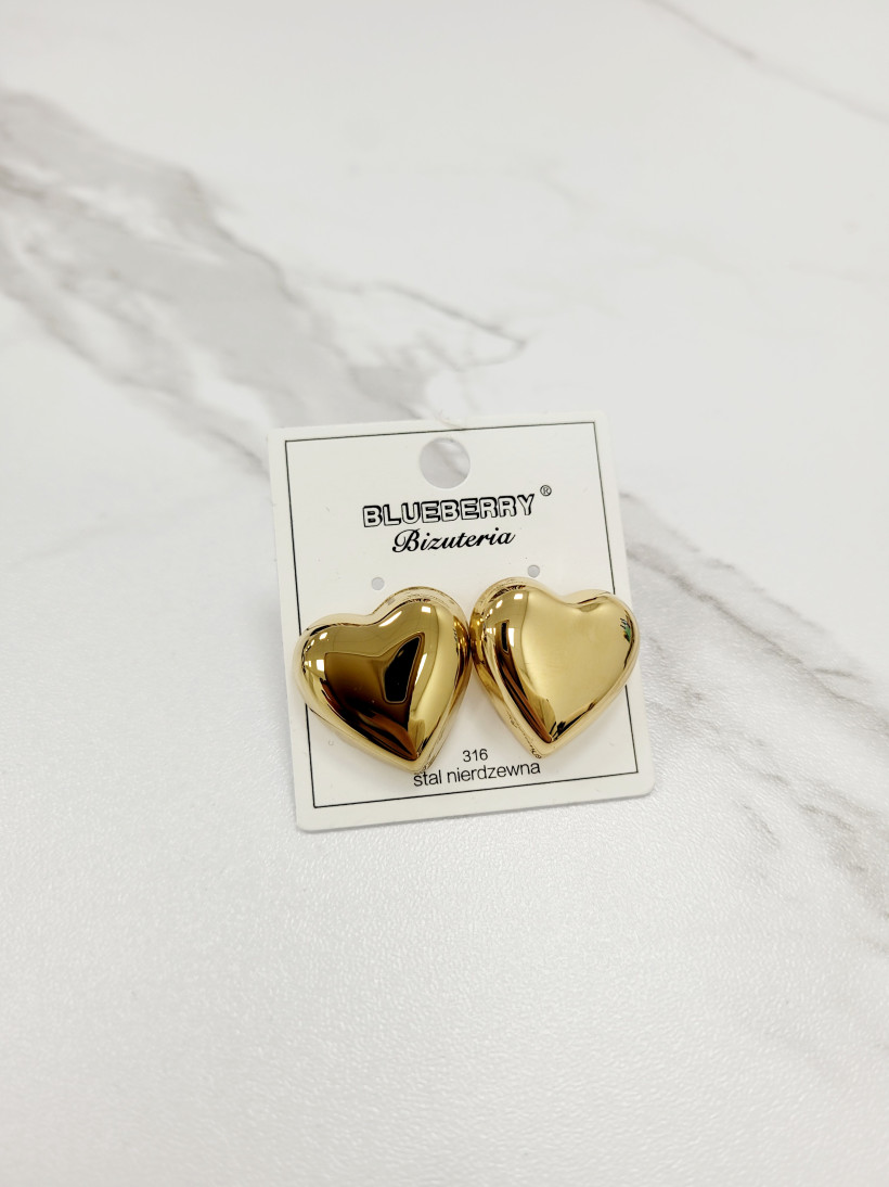 Kolczyki wkręty kk281 duże serca