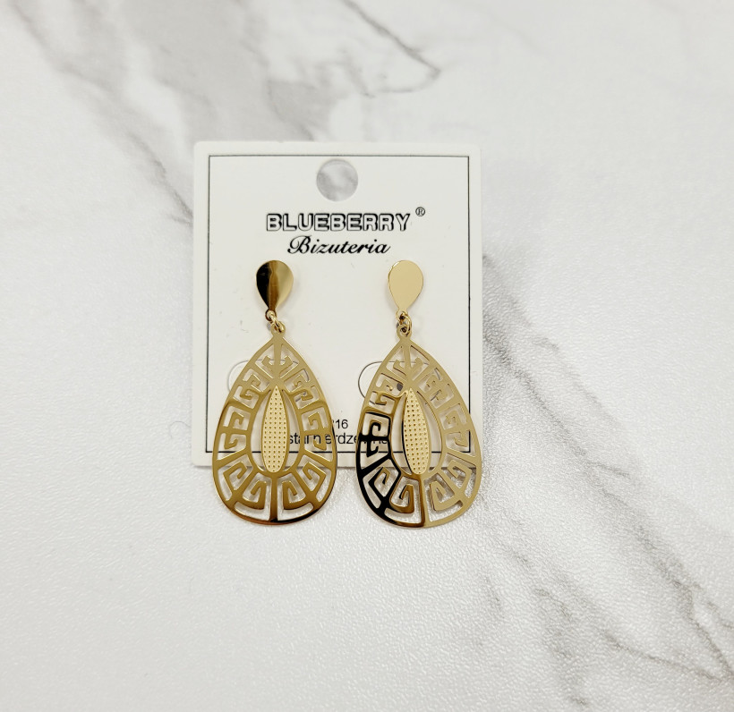 Kolczyki kk288 wiszące łezki grecki wzór