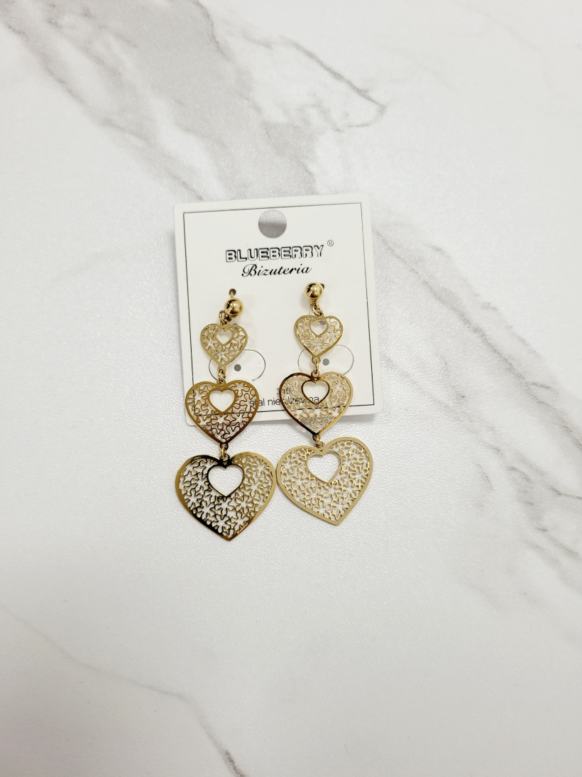 Kolczyki ażurkowe serca kk326
