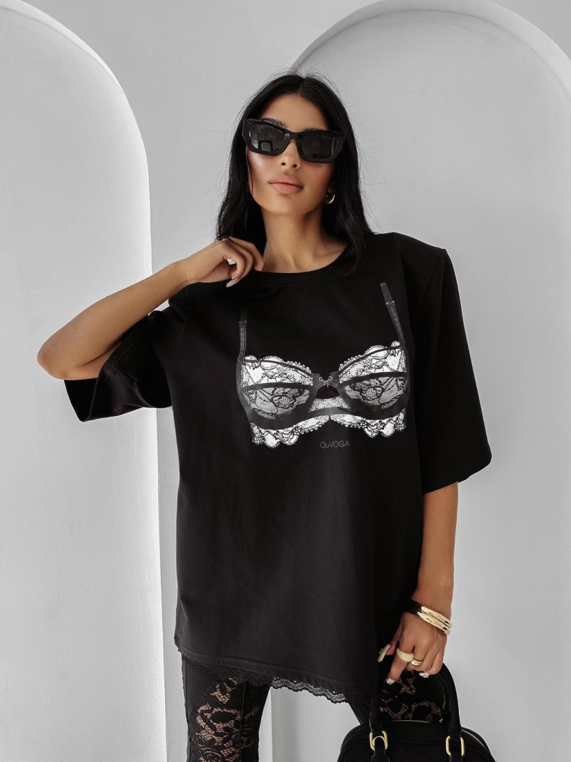 t-shirt BRA czarny WYPRZEDAŻ