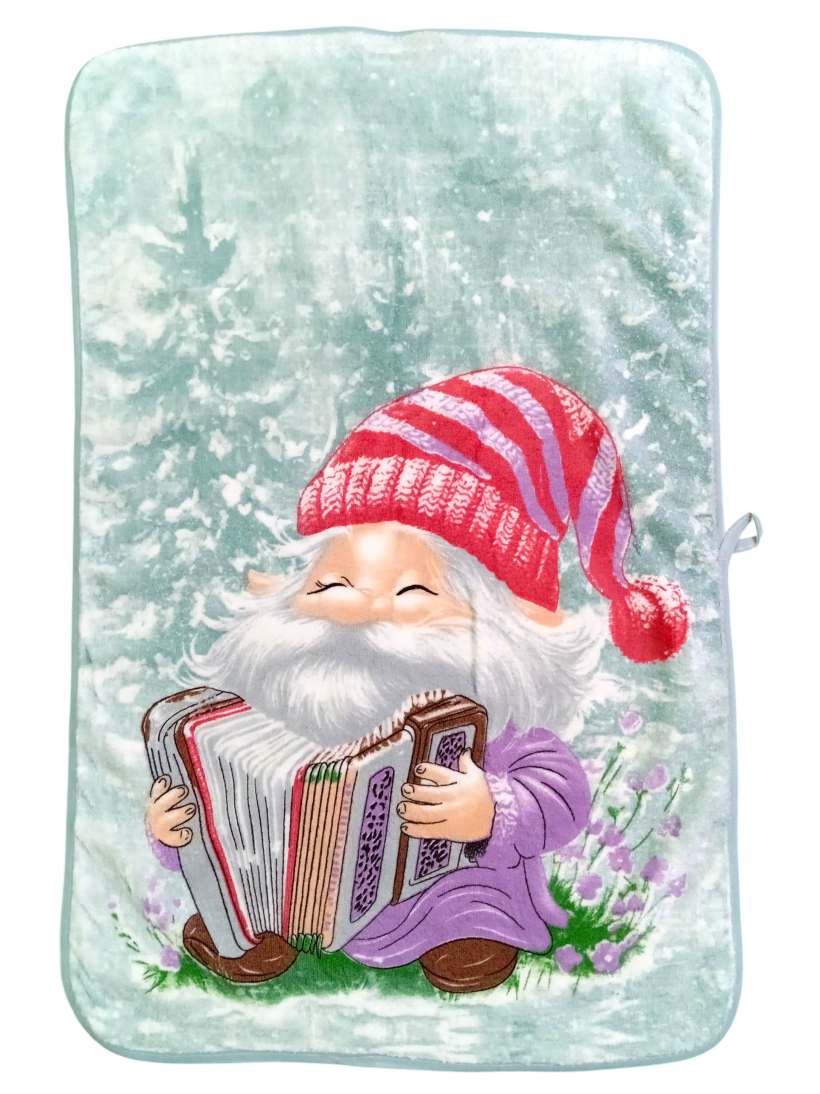 Świąteczna ściereczka kuchenna z mikrofibry 60x40 cm – skrzat z akordeonem