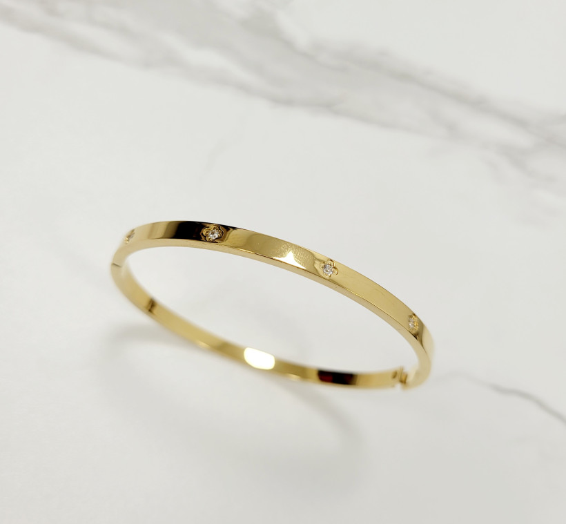 Bransoletka sztywna z cyrkoniami kk333