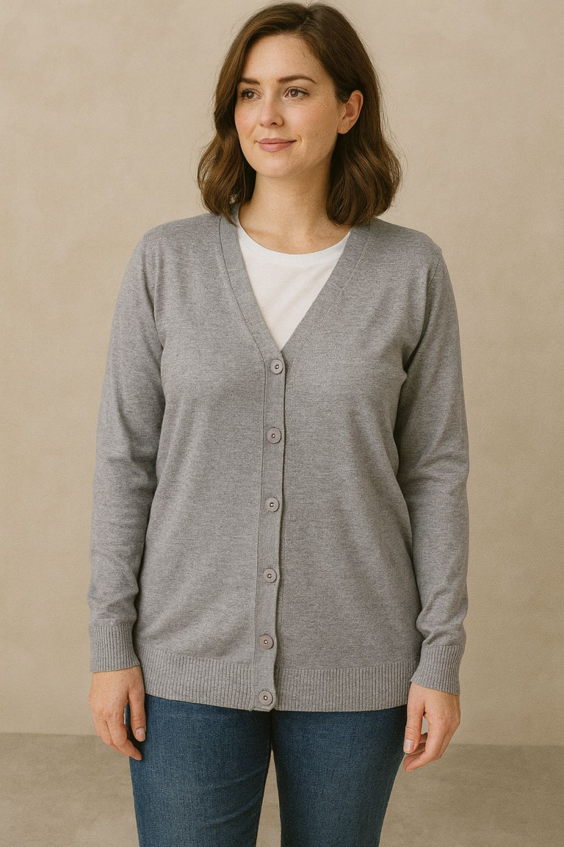 CARDIGAN BÁSICO FECHO FRONTAL