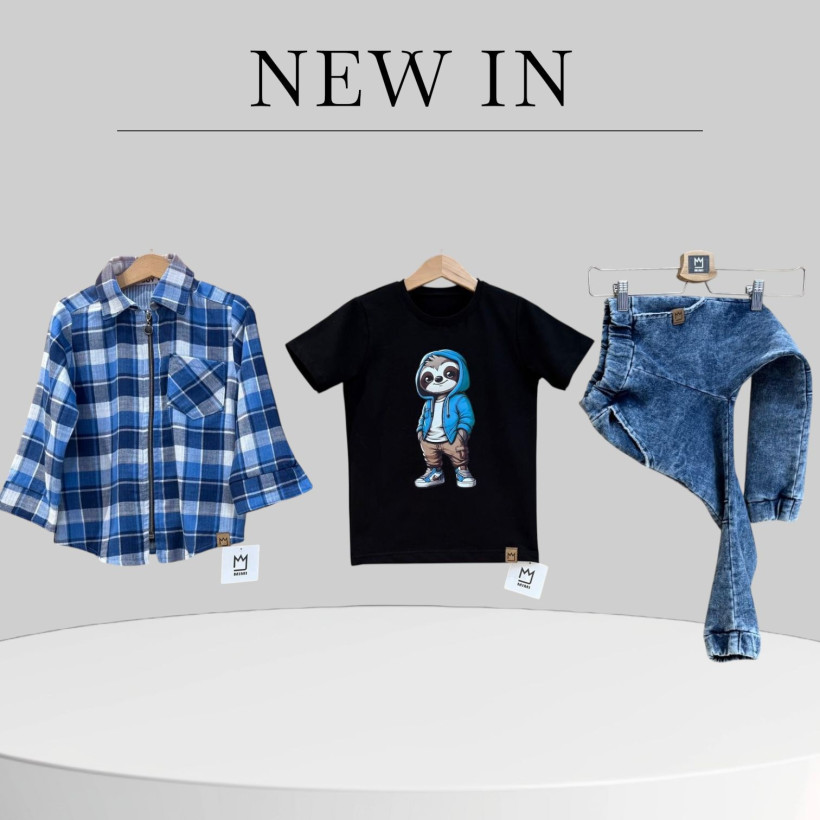 T-SHIRT CZARNY LENIWIEC W NIEBIESKIM MIMI