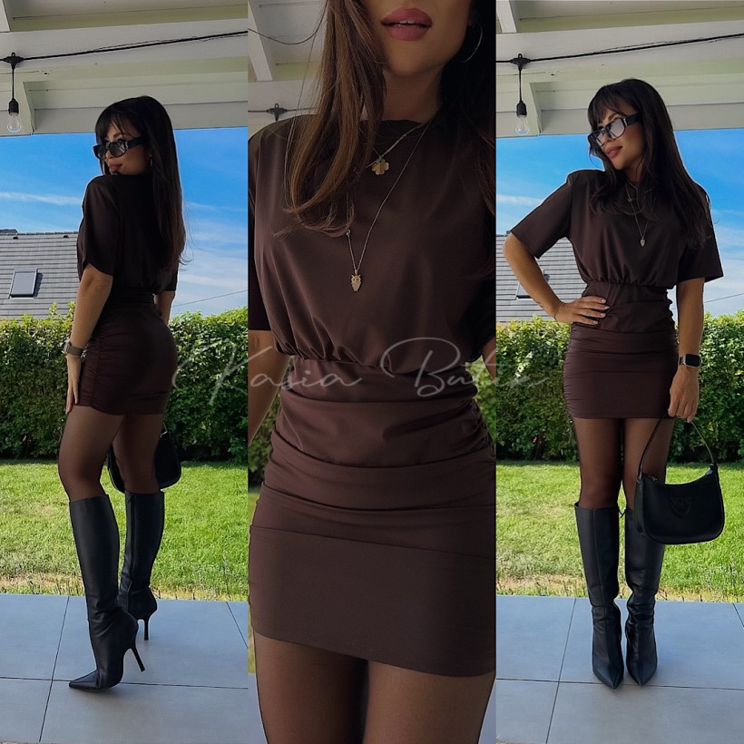 Sukienka Mini Alessia Czekoladowa