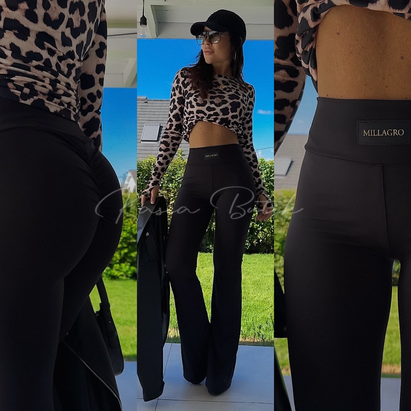 Legginsy Modelujące Dzwony Push Up Millagro Czarne