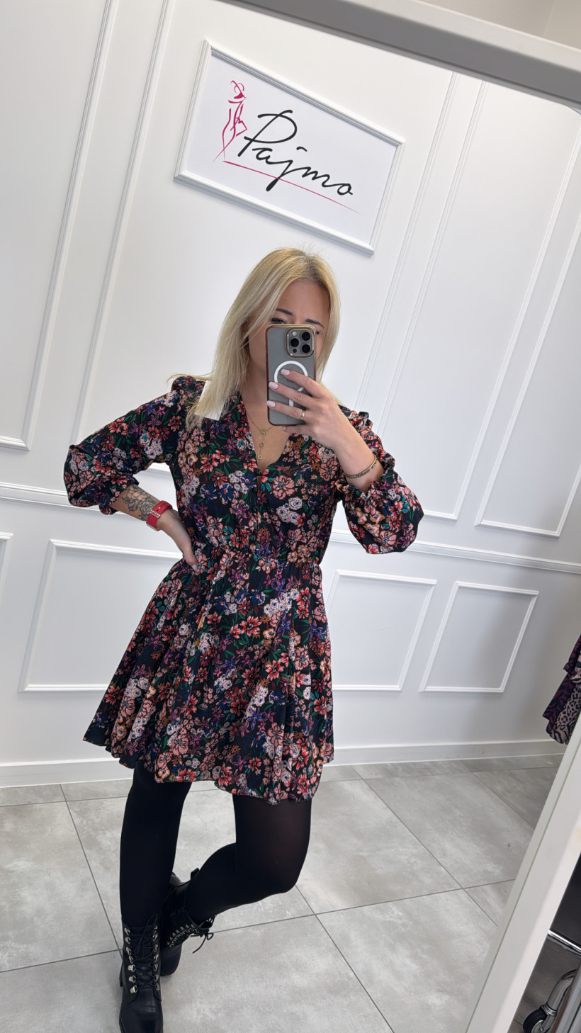 Sukienka rozkloszowana z guziczkami 13389