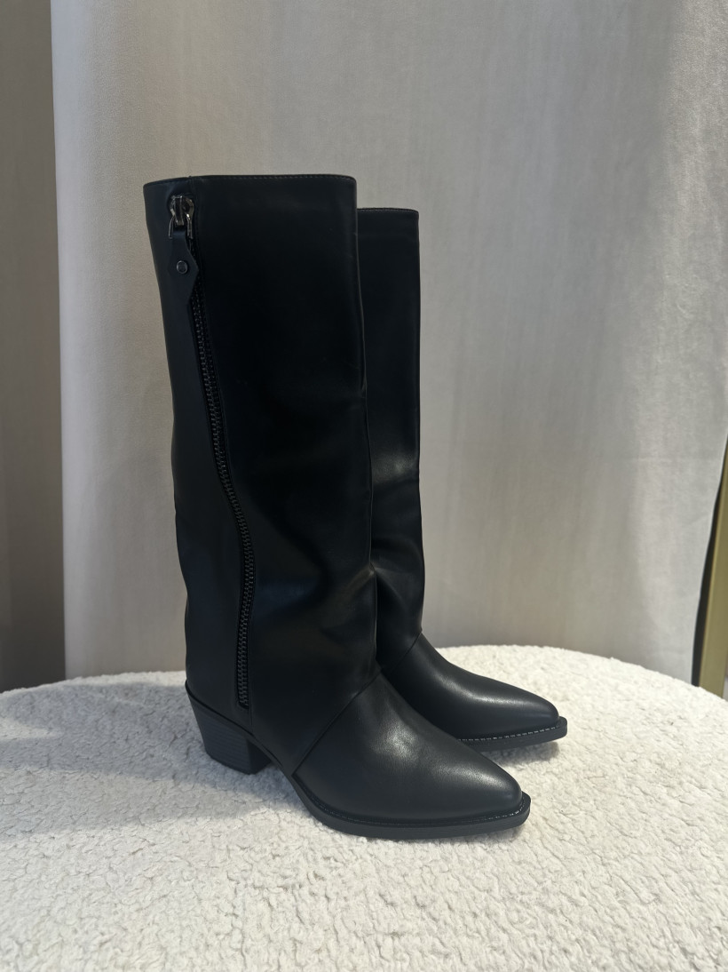 STEP KOZAKI ECO SKÓRA CZARNE