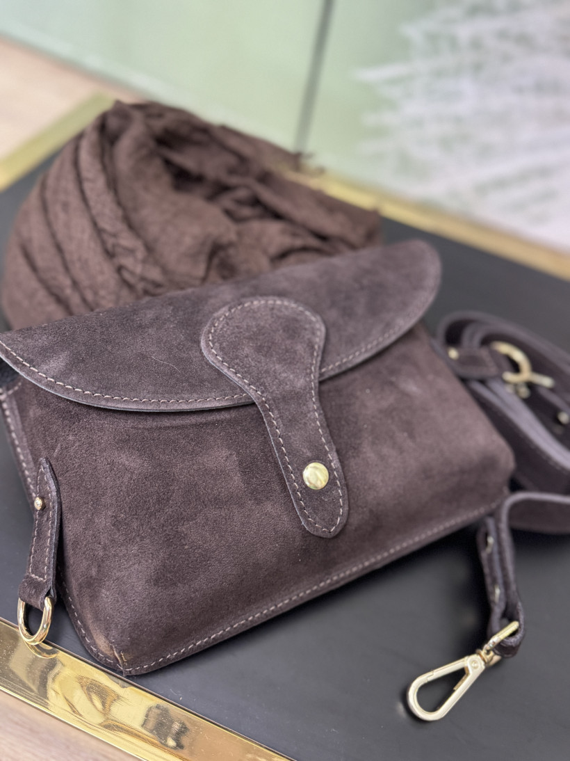 Torebka midi (włoska skóra zamszowa)