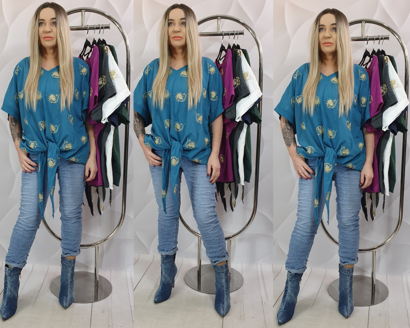 BLUZKA SURAMA 91222 RB25 HAFTOWANA APLIKACJA %PRZECENA