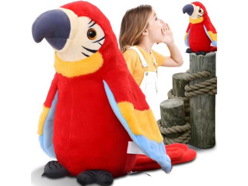 GADAJĄCA PAPUGA INTERAKTYWNA TAŃCZY POWTARZA MÓWI PRZEDRZEŹNIACZ MASKOTKA A