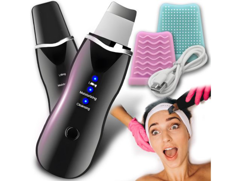PEELING KAWITACYJNY 5w1 DO TWARZY BEZPRZEWODOWY ULTRADŹWIĘKOWY+2 X NAKŁADKI