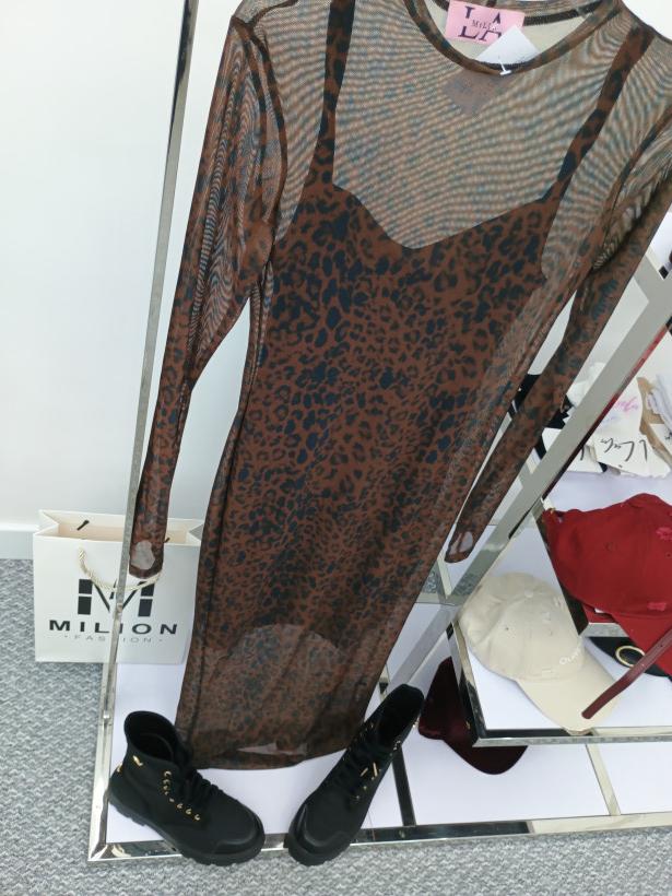 Sukienka La Milla siatka pantera 