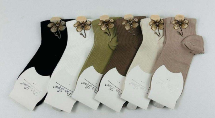 SKARPETKI KWIATEK Z CYRKONIAMI ROZMIAR 35-40