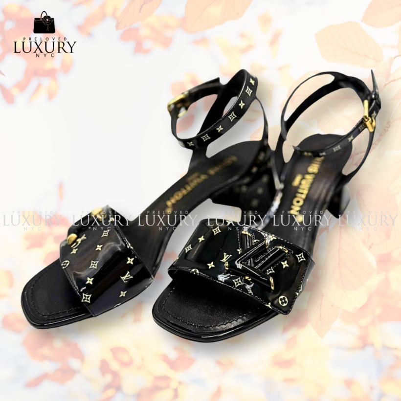 LOUIS VUITTON Enamel Sandals LW0213 Two-Tone Size 36 1/2/Women's